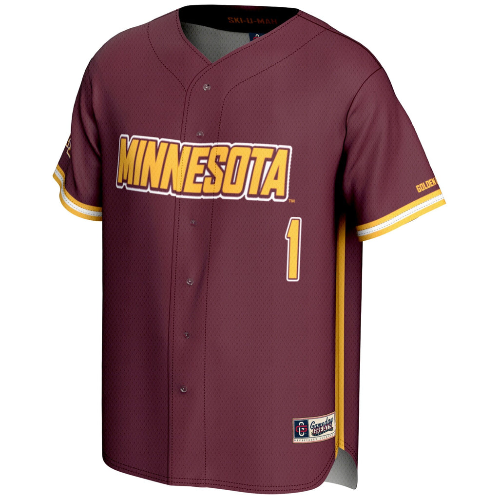 #1 Minnesota Golden Gophers Lightweight Baseball Jersey - Maroon