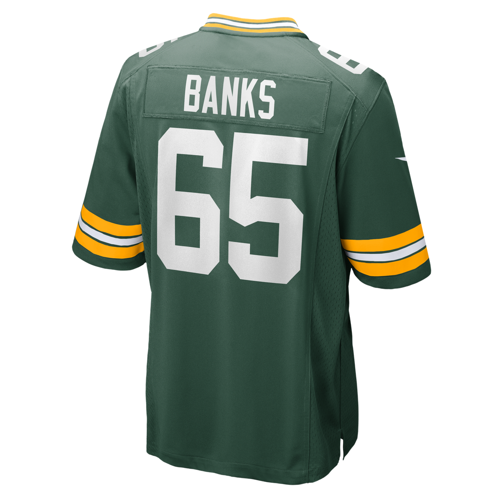 Green Bay Packers Aaron Banks Green Team Game Football Jersey