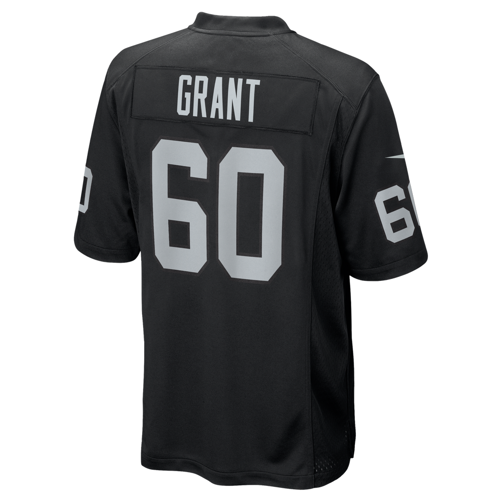Las Vegas Raiders Charles Grant Black Team Game Football Jersey