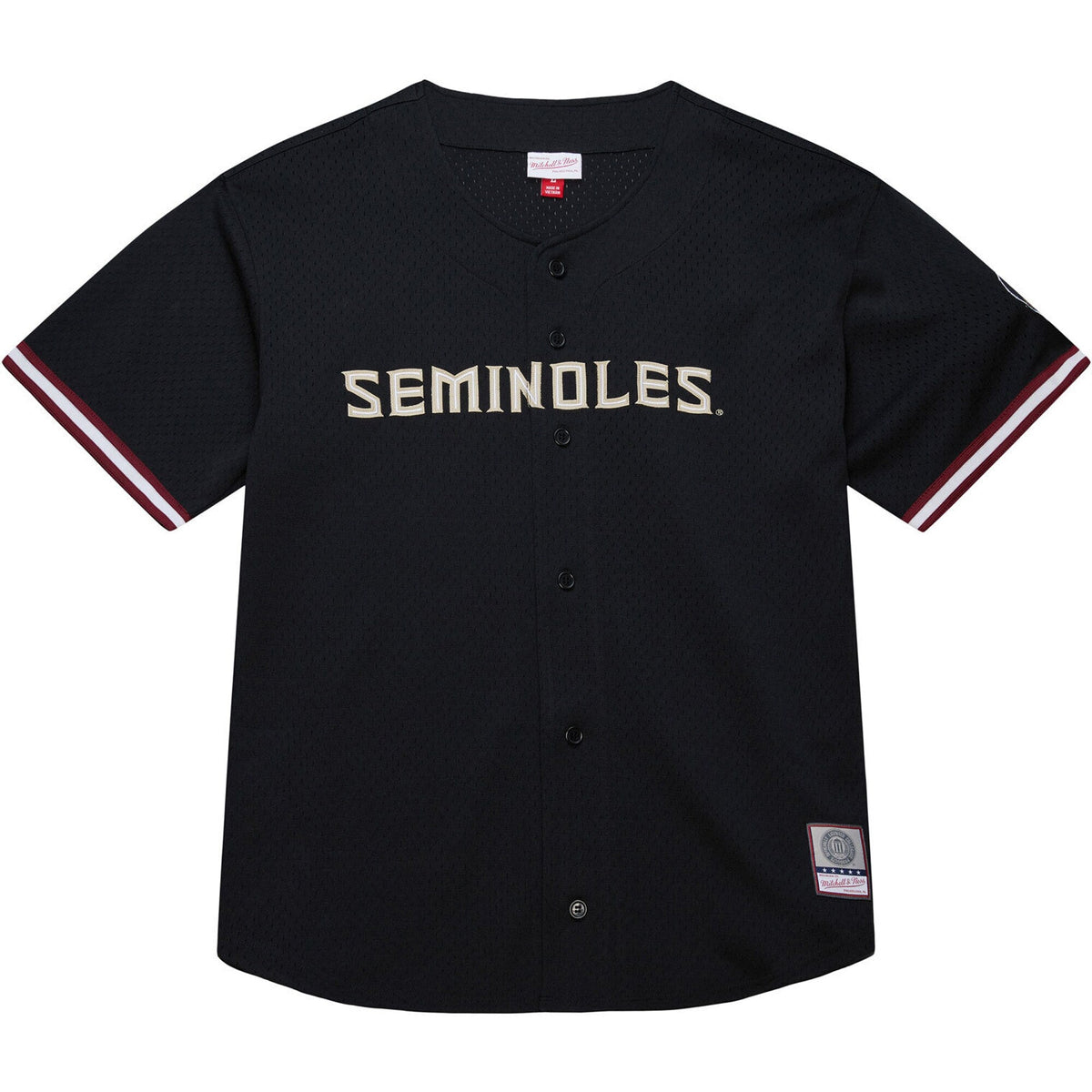 Black Florida State Seminoles On The Clock Full-Button Fashion Jersey