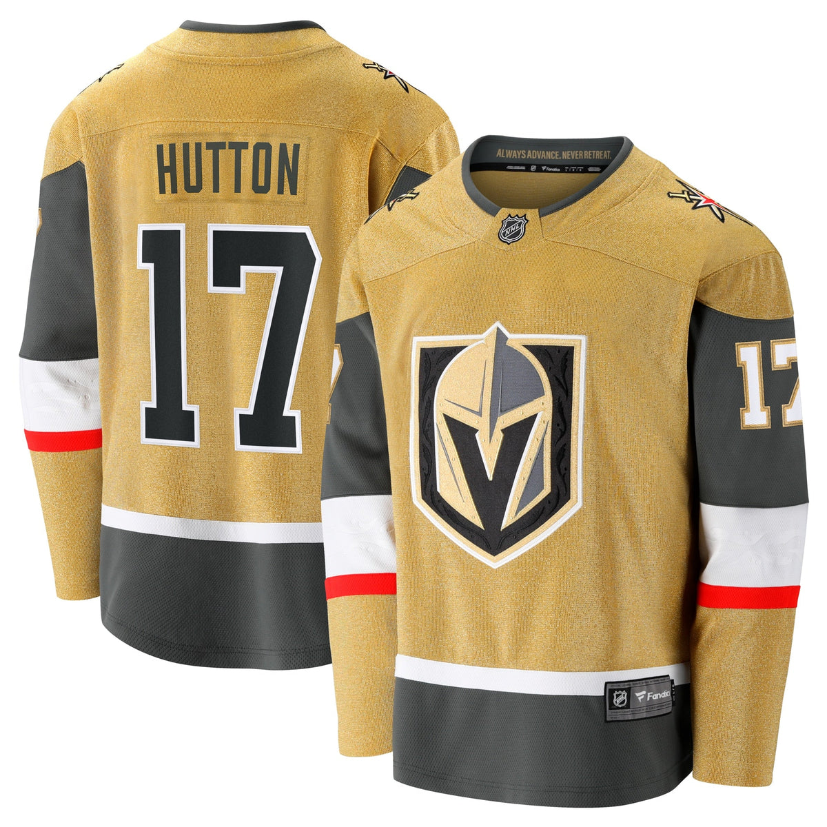 Vegas Golden Knights Ben Hutton Gold Home Premier Breakaway Player Hockey Jersey