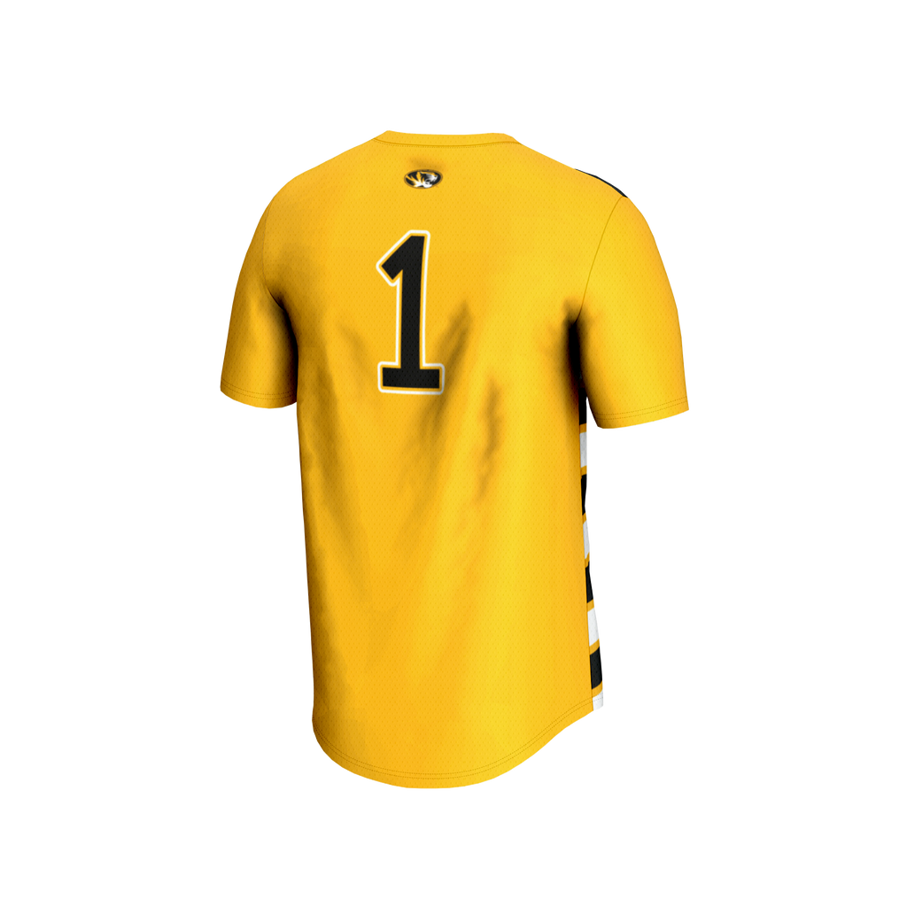 #1 Gold Missouri Tigers Lightweight Soccer Fashion Jersey