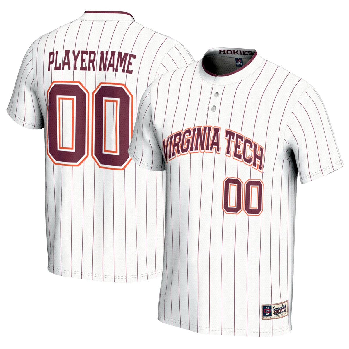 Virginia Tech Hokies NIL Pick-A-Player Lightweight Softball Jersey - White