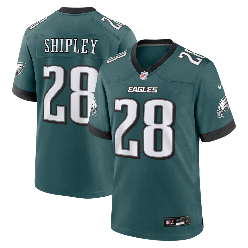 Philadelphia Eagles Will Shipley Midnight Green Team Game Football Jersey