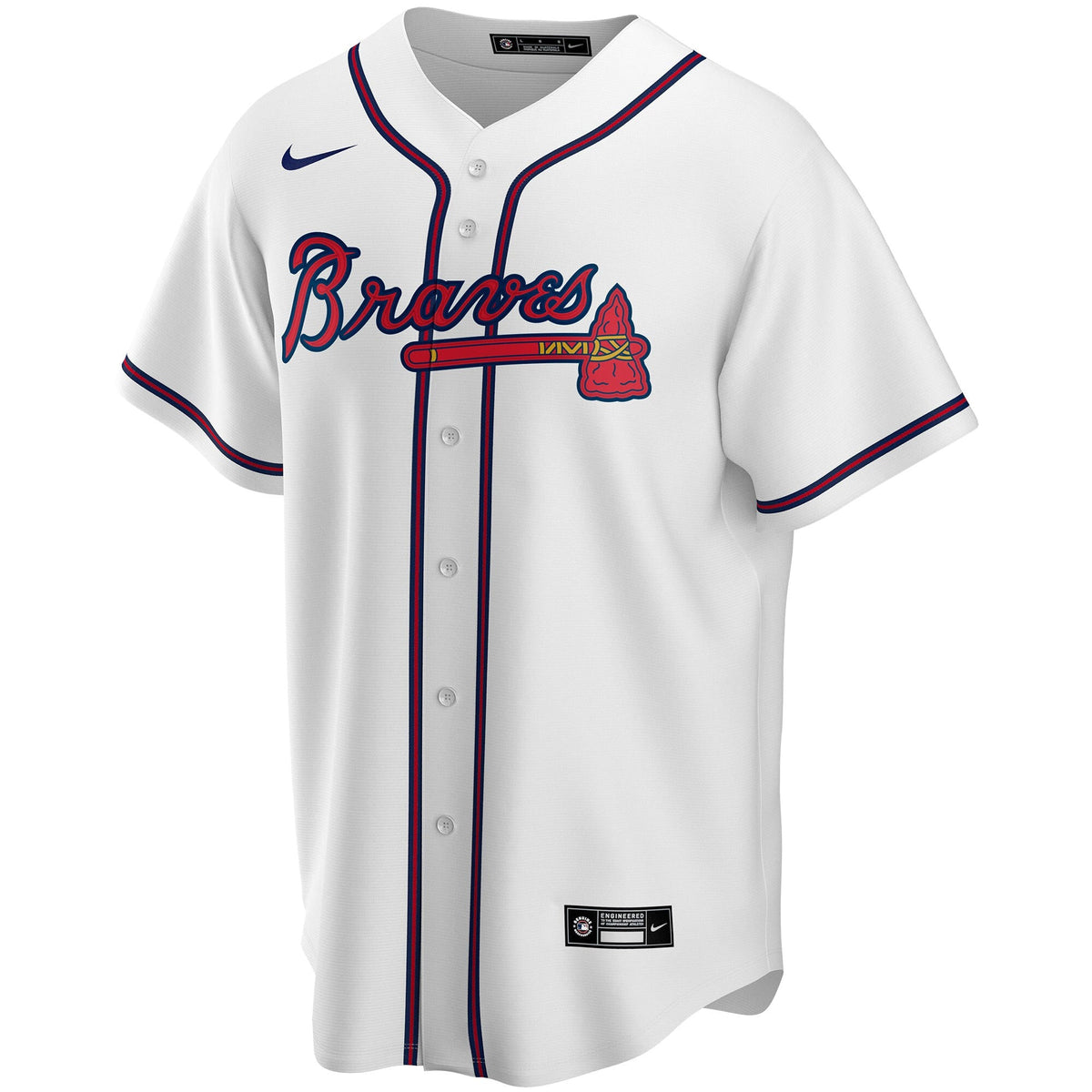 Atlanta Braves White Home Replica Custom Baseball Jersey