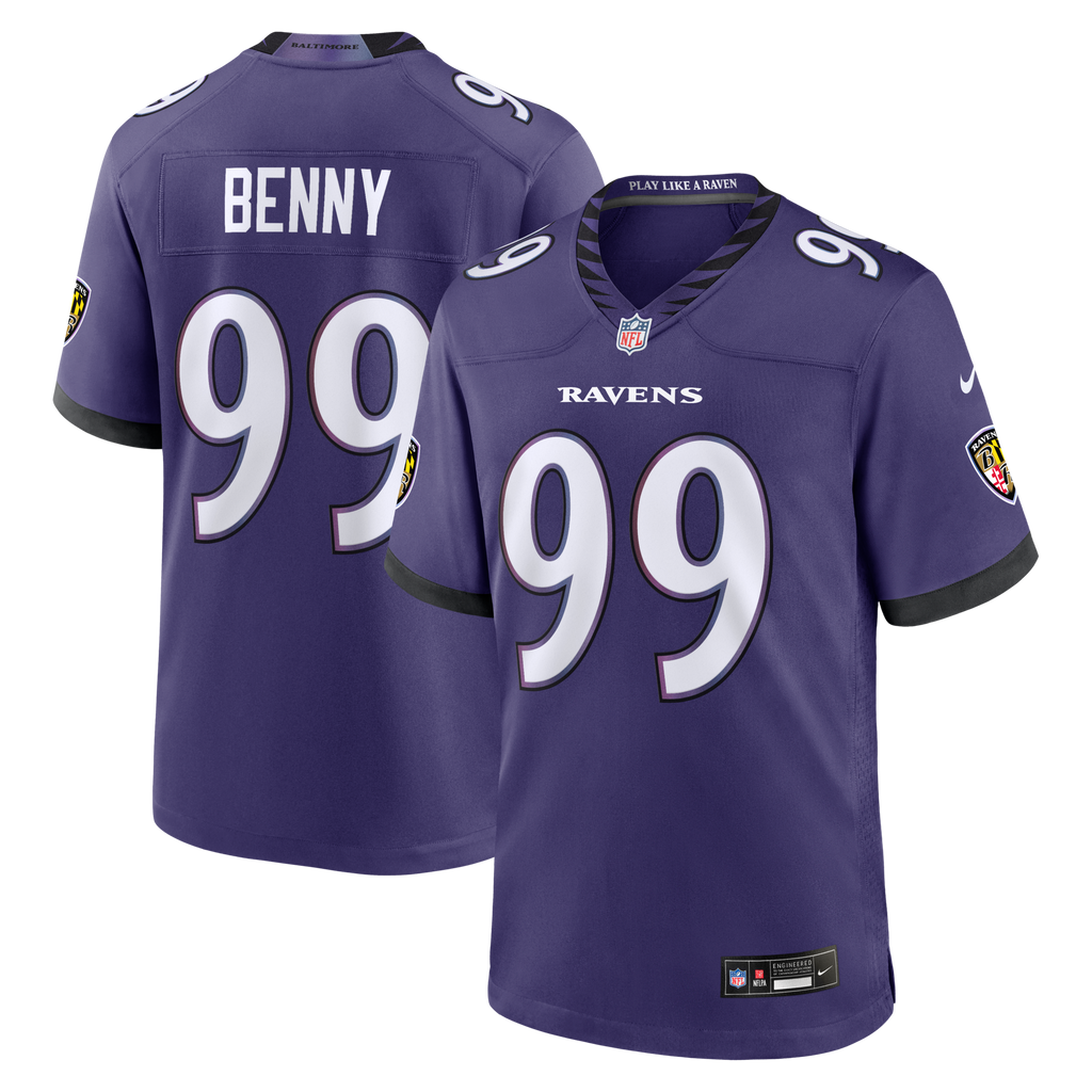 Baltimore Ravens Rayshaun Benny Purple Team Game Football Jersey