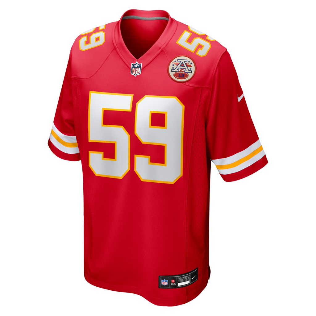 Kansas City Chiefs Cooper McDonald Red Team Game Football Jersey