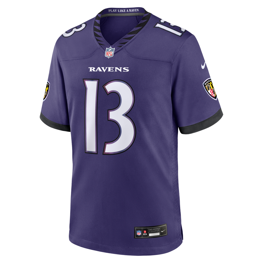 Baltimore Ravens Elijah Sarratt Purple Team Game Football Jersey