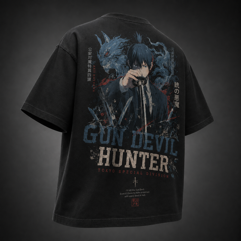 Aki Hayakawa Chainsaw Man Anime Graphic Tee - Gun Devil Hunter