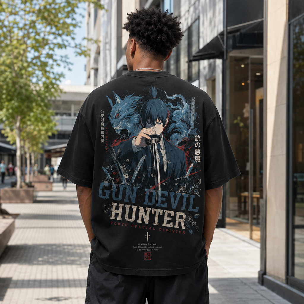 Aki Hayakawa Chainsaw Man Anime Graphic Tee - Gun Devil Hunter