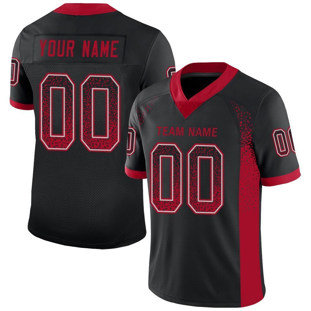 Custom Football Jersey - Black Red-Gray Drift Fashion