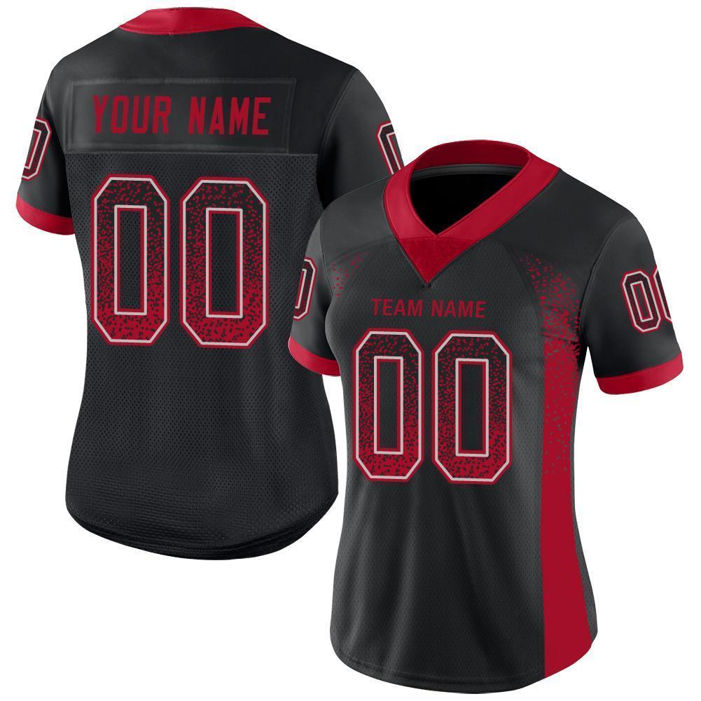 Custom Football Jersey - Black Red-Gray Drift Fashion