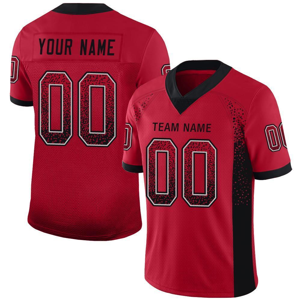 Custom Football Jersey - Red Black-Gray Drift Fashion