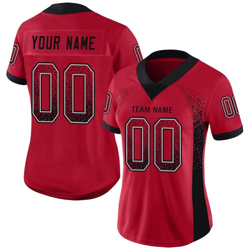 Custom Football Jersey - Red Black-Gray Drift Fashion