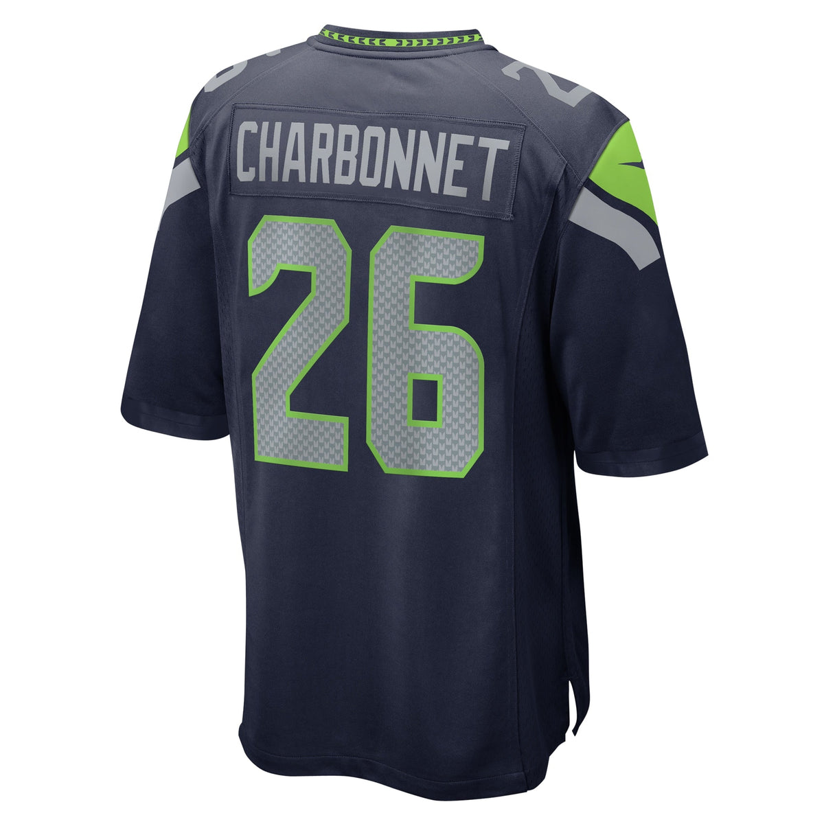 Seattle Seahawks Zach Charbonnet College Navy Game Football Jersey