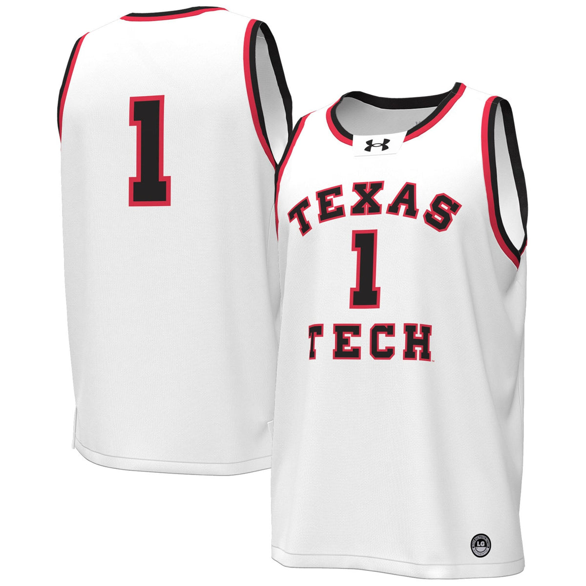 #1 White Texas Tech Red Raiders Throwback Replica Basketball Jersey