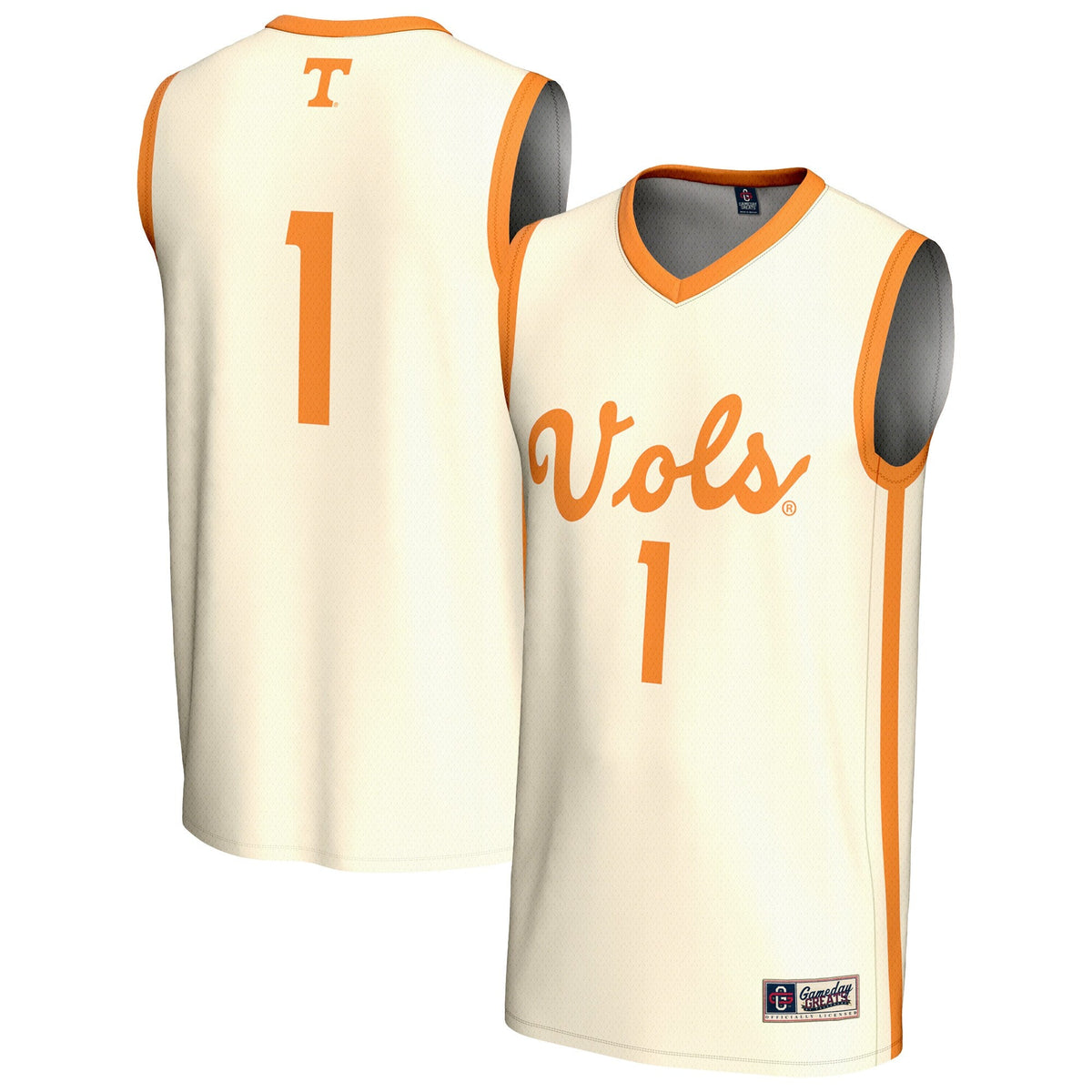 #1 Cream Tennessee Volunteers Lightweight Basketball Fashion Jersey