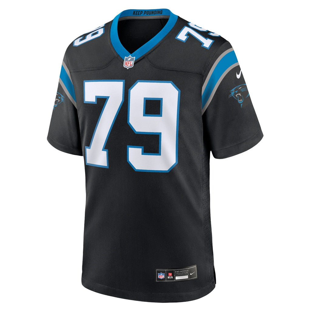 Carolina Panthers Ikem Ekwonu Black Game Football Jersey