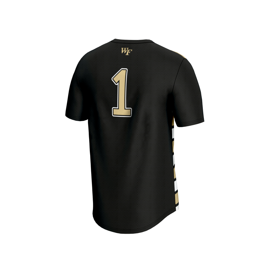 #1 Wake Forest Demon Deacons Lightweight Soccer Fashion Jersey - Black