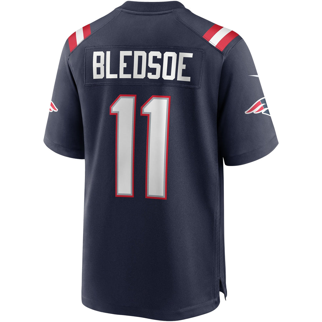 New England Patriots Drew Bledsoe Navy Game Retired Player Football Jersey