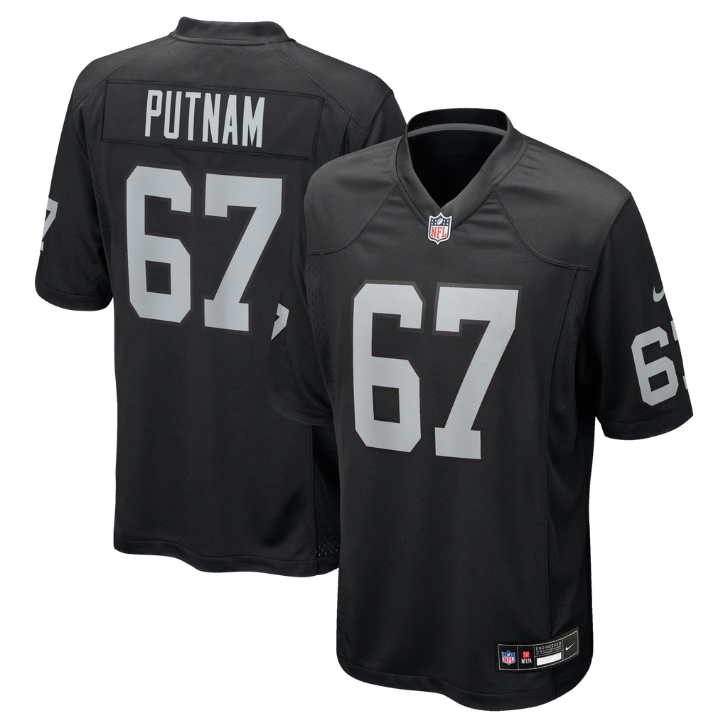 Las Vegas Raiders Will Putnam Black Team Game Football Jersey