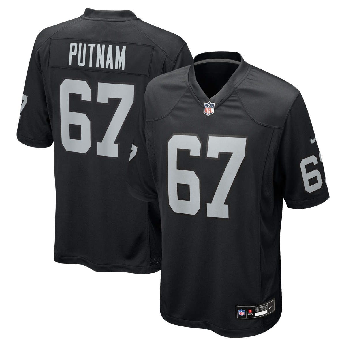 Las Vegas Raiders Will Putnam Black Team Game Football Jersey