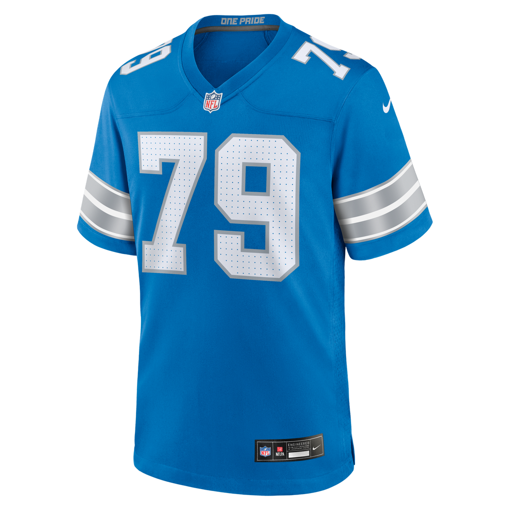 Detroit Lions Larry Borom Blue Team Game Football Jersey