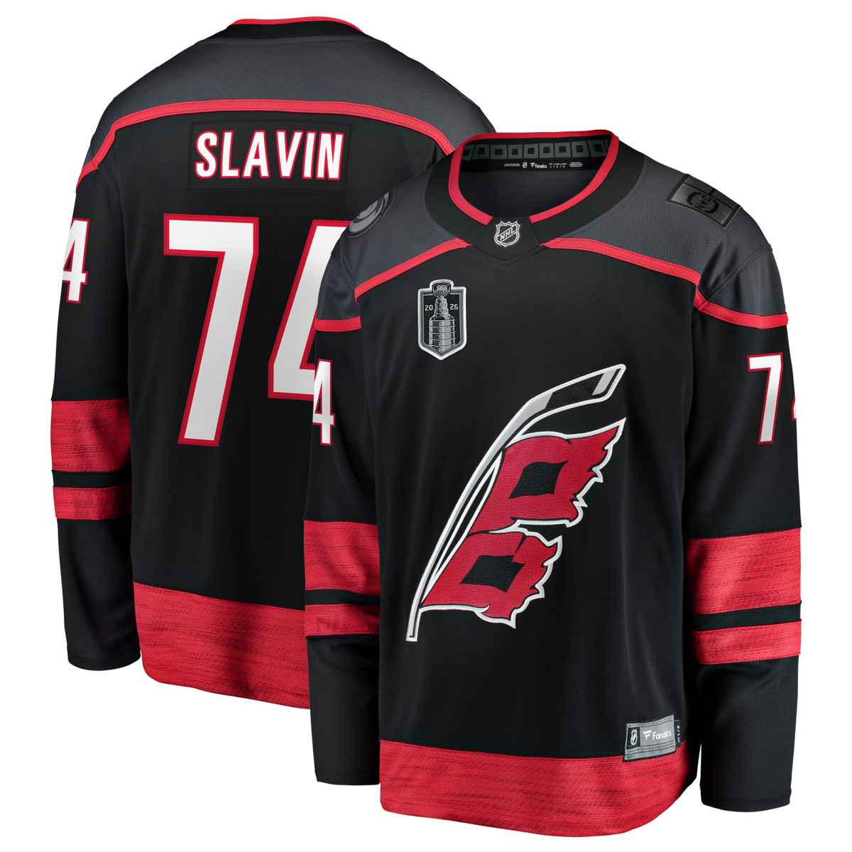 Carolina Hurricanes Jaccob Slavin Black 2026 Stanley Cup Final Home Breakaway Hockey Jersey