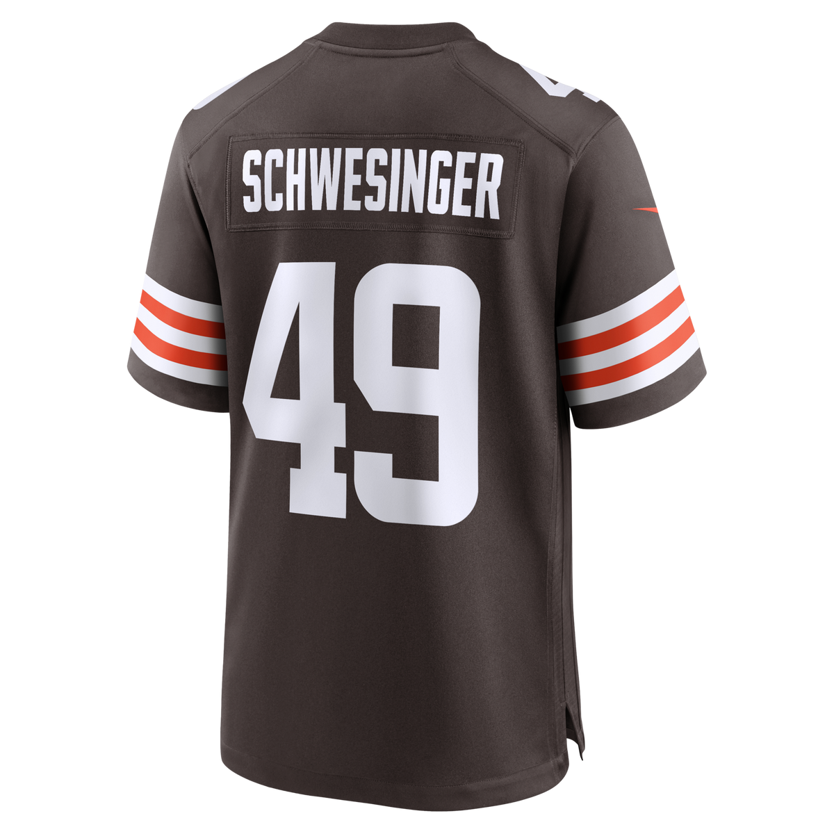 Cleveland Browns Carson Schwesinger Brown 2025 NFL Draft Game Football Jersey