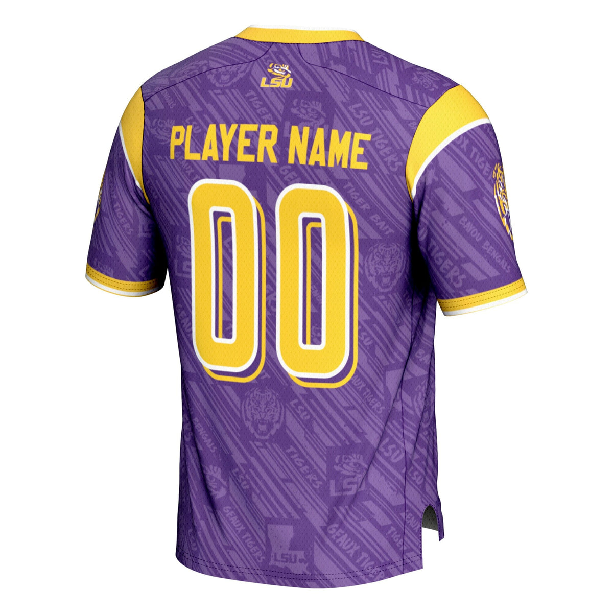 LSU Tigers Highlight Print NIL Pick-A-Player Football Jersey - Purple