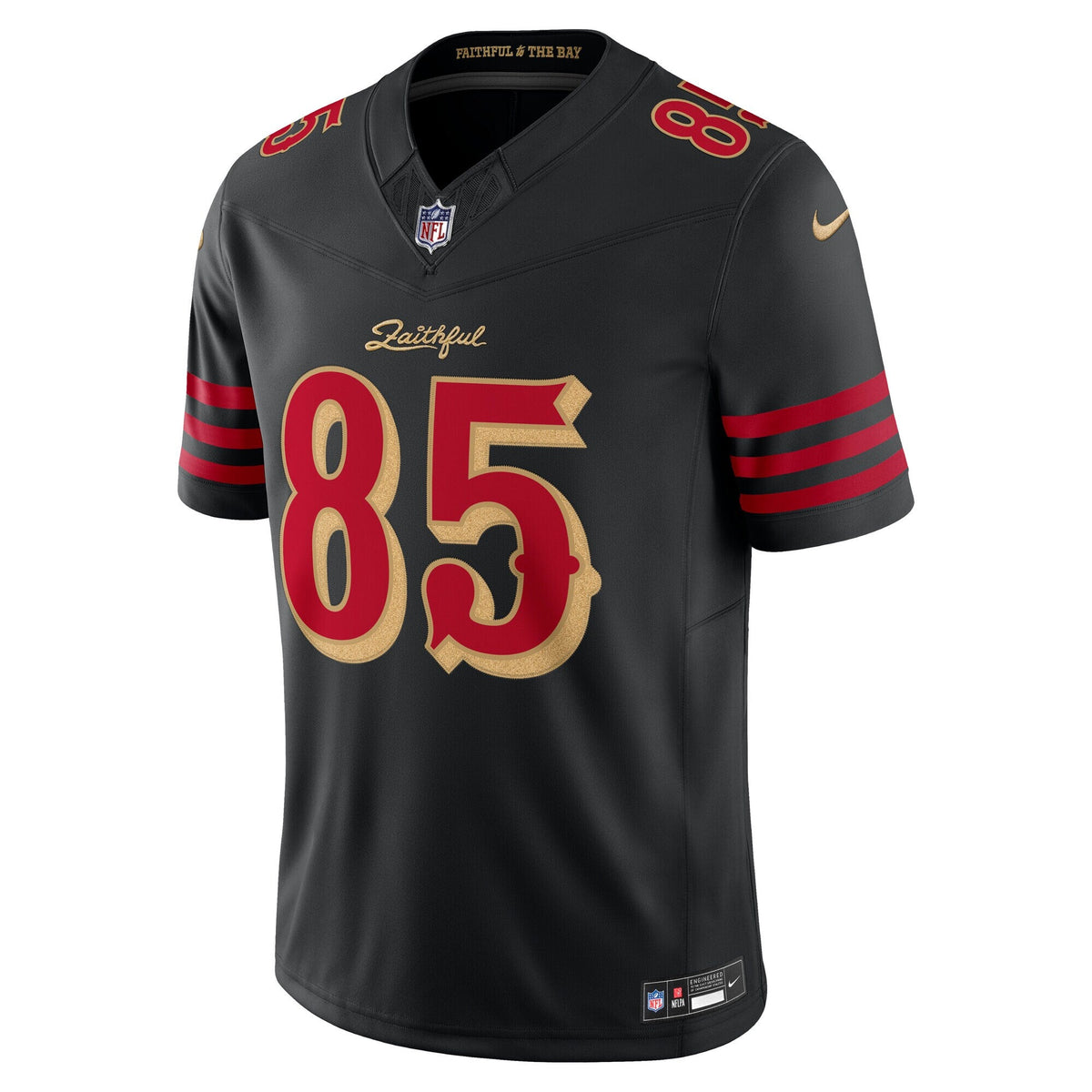 San Francisco 49ers George Kittle Black 2025 Rivalries Collection Stitched Limited Football Jersey