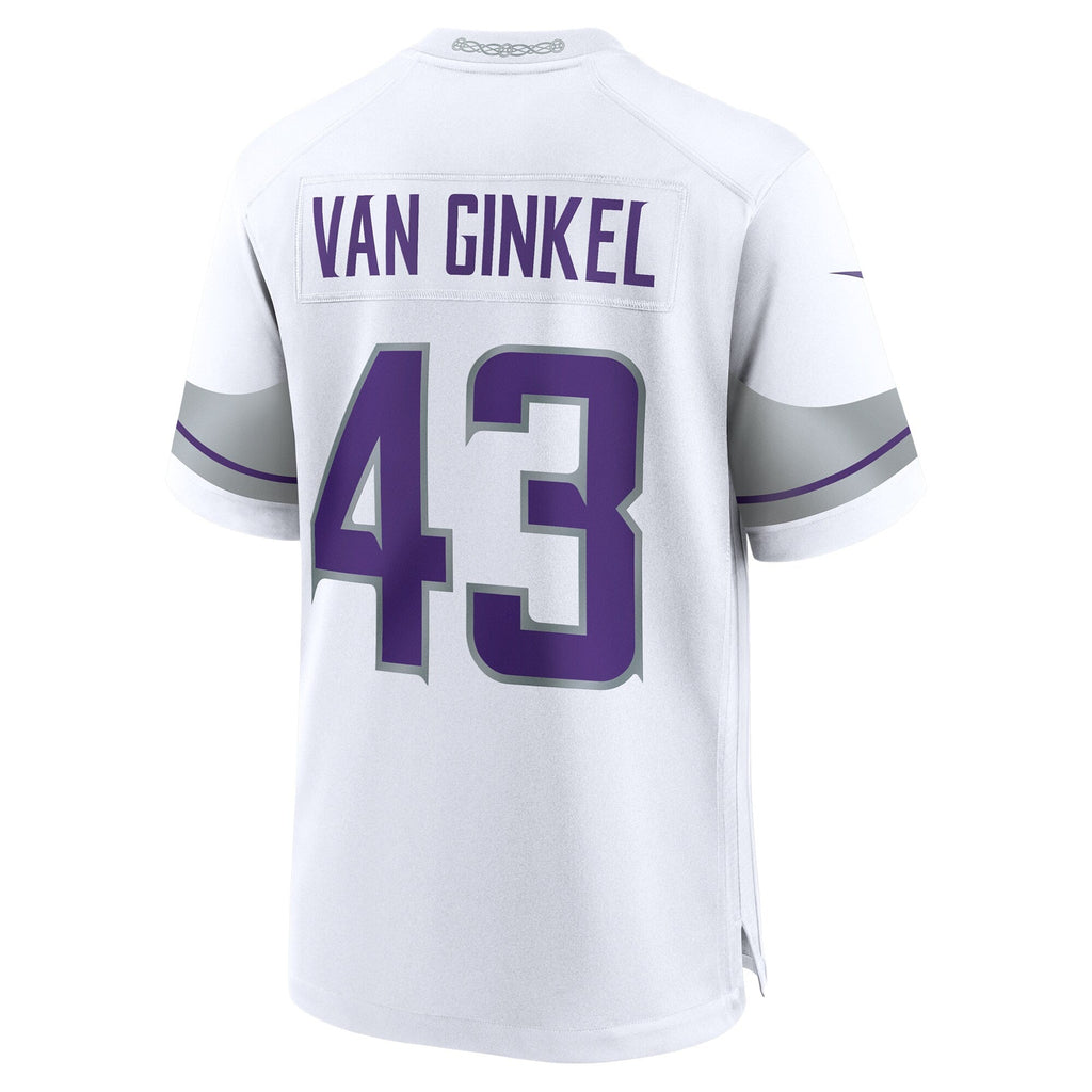 Minnesota Vikings Andrew Van Ginkel White Alternate Game Football Jersey