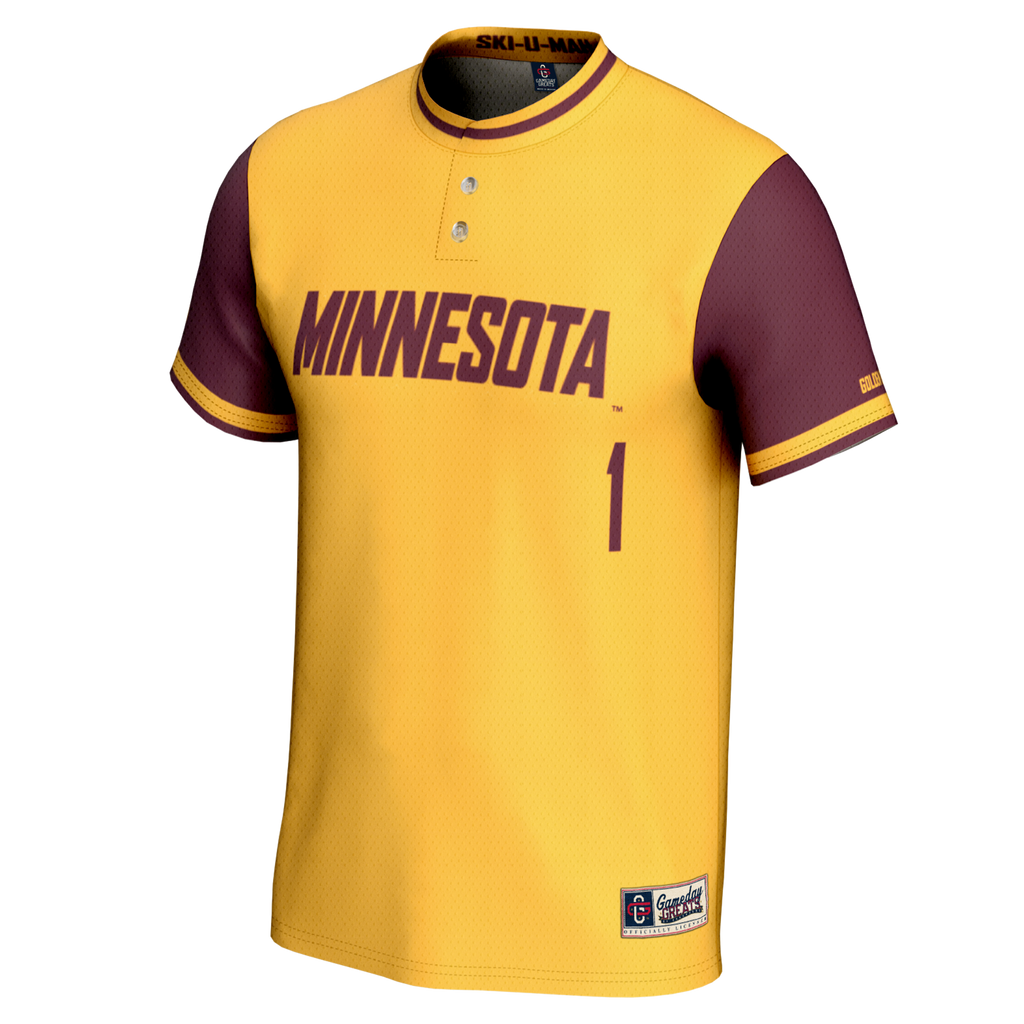 #1 Minnesota Golden Gophers Lightweight Softball Jersey - Gold