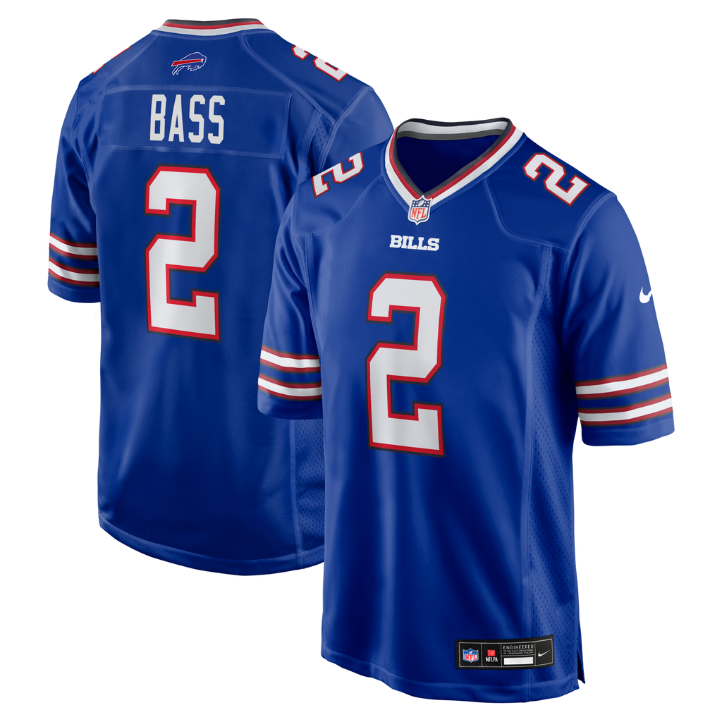Buffalo Bills Tyler Bass Royal Game Player Football Jersey