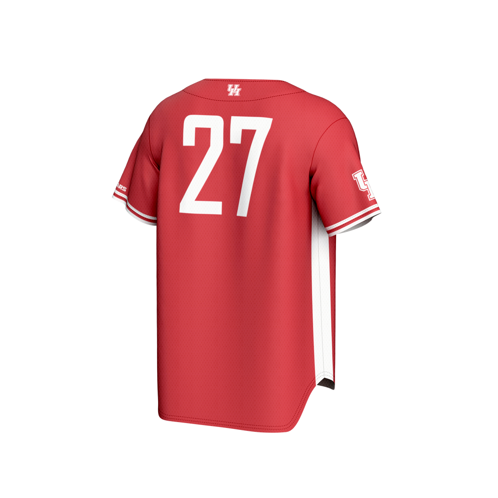 #27 Houston Cougars Adult Lightweight Collegiate Baseball Fashion Jersey - Red