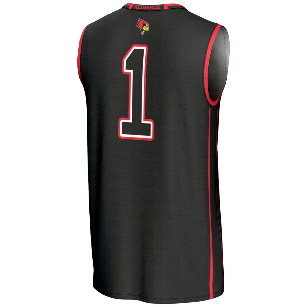 #1 Illinois State Redbirds Lightweight Basketball Jersey - Black
