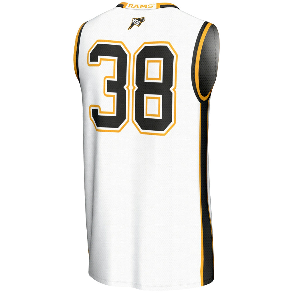 #38 VCU Rams Lightweight Basketball Jersey - White