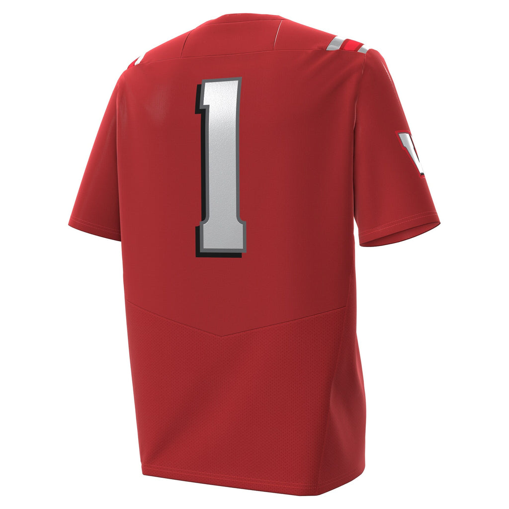 #1 Red Wisconsin Badgers 2026 Lambeau Field Collection Replica Football Jersey