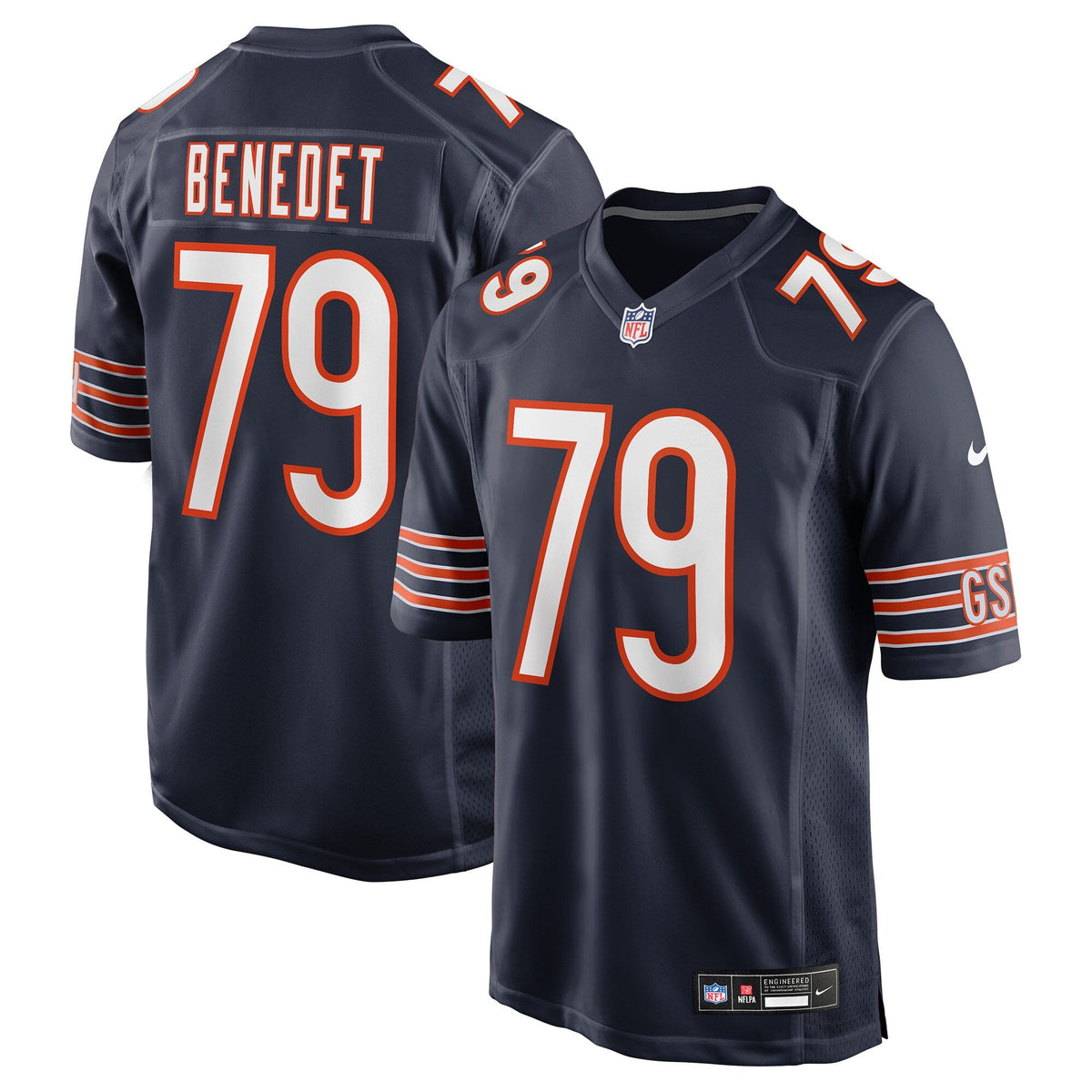 Chicago Bears Theo Benedet Navy Team Game Football Jersey