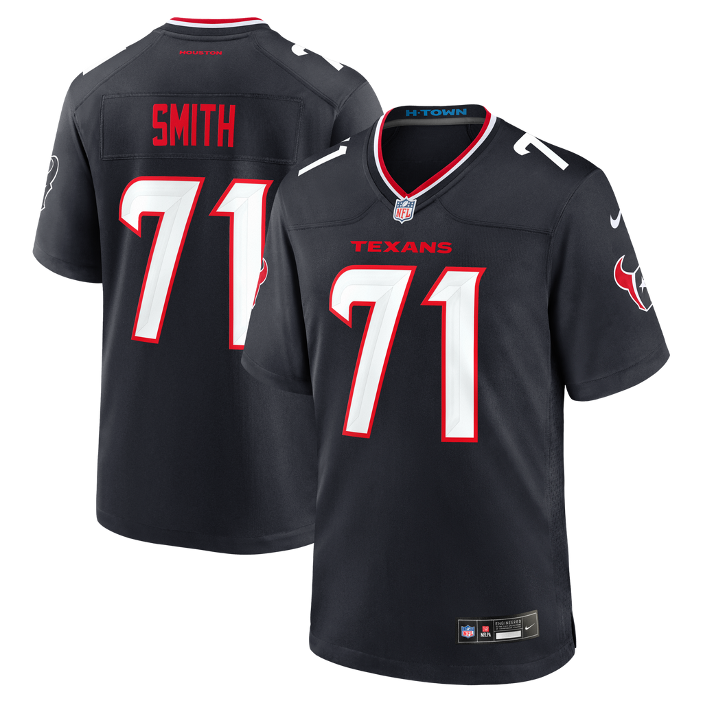 Houston Texans Braden Smith Navy Team Game Football Jersey