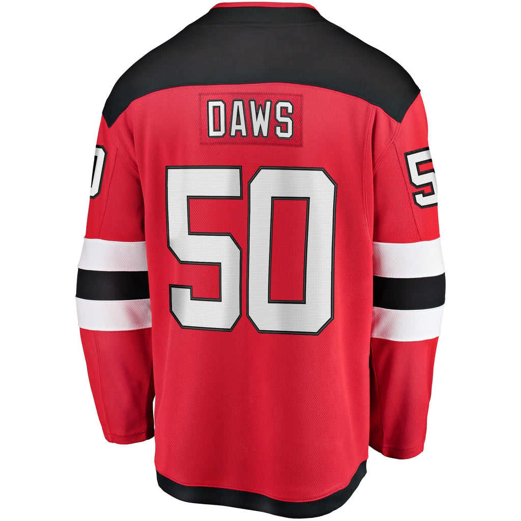 New Hockey Jersey Devils Nico Daws Red Home Breakaway Player Jersey