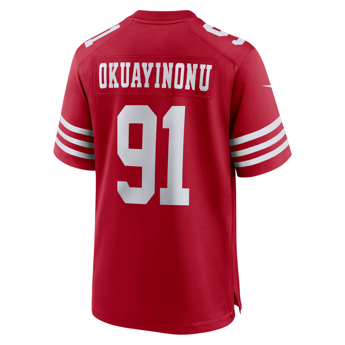 San Francisco 49ers Sam Okuayinonu Scarlet Team Game Football Jersey