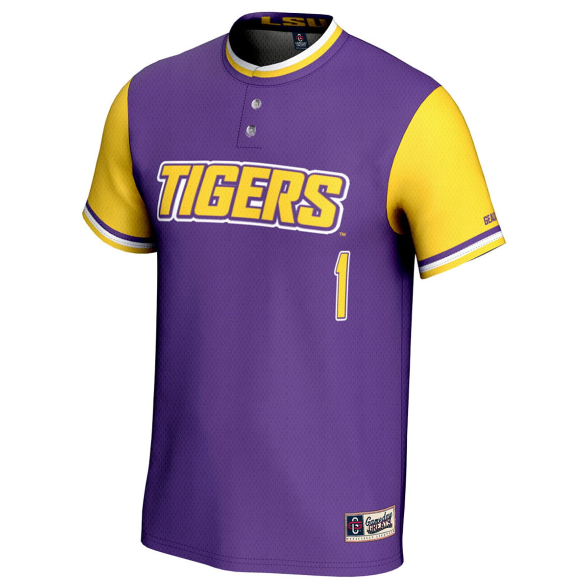 #1 LSU Tigers Lightweight Softball Jersey - Purple