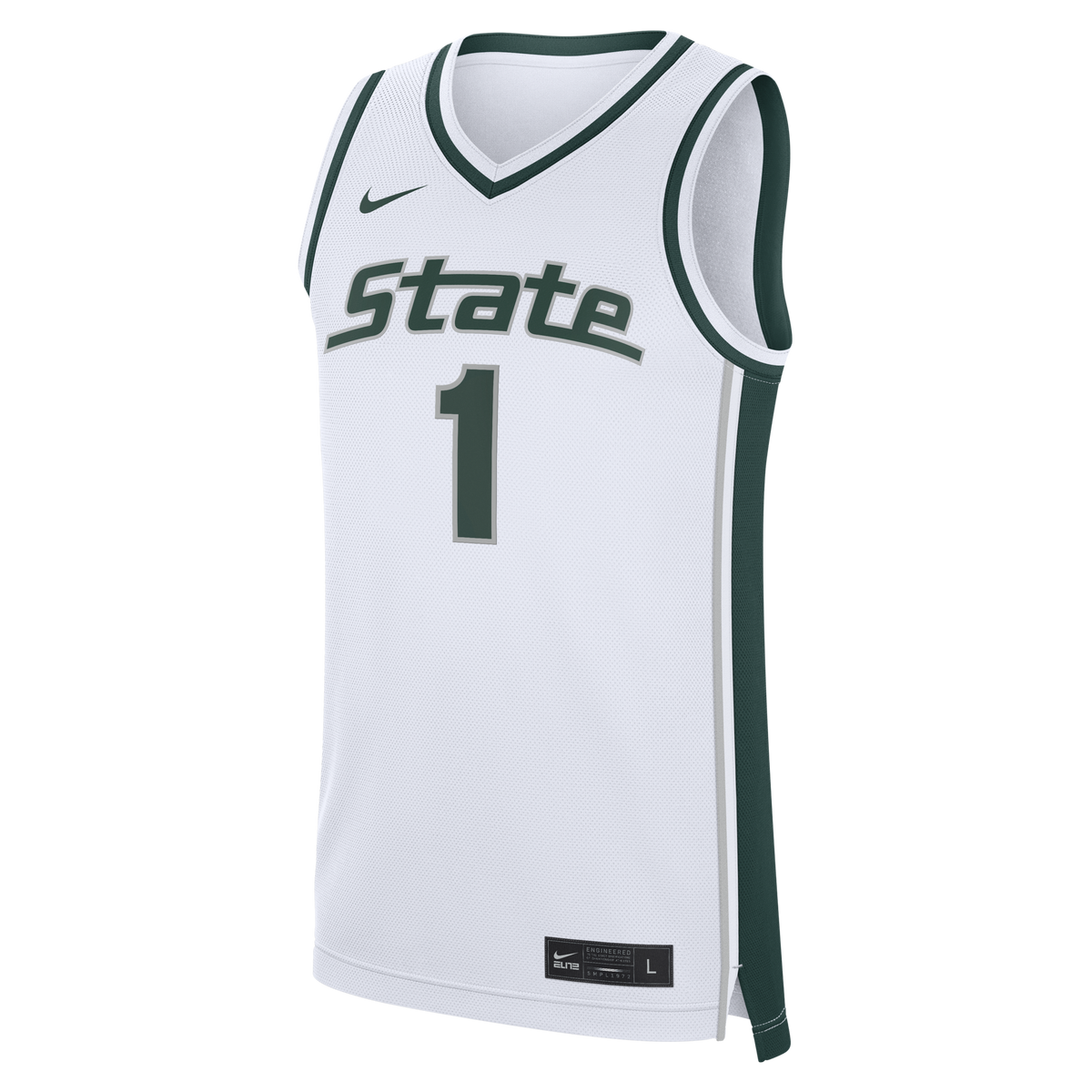 White Michigan State Spartans #1 Alternate Replica Basketball Jersey
