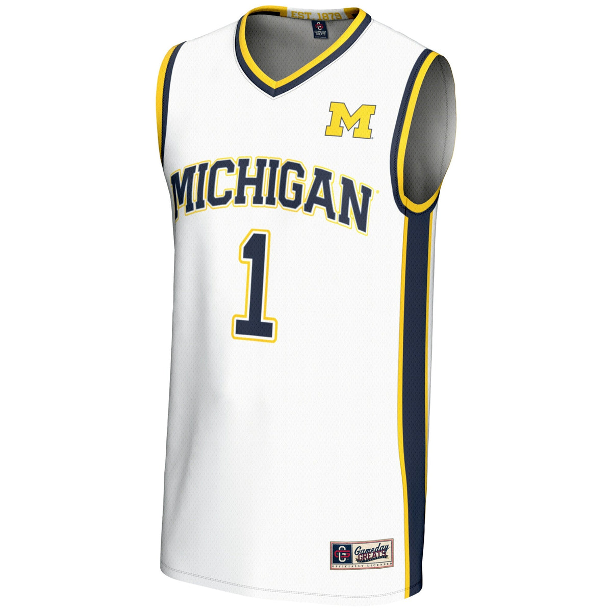 #1 White Michigan Wolverines Lightweight Basketball Jersey