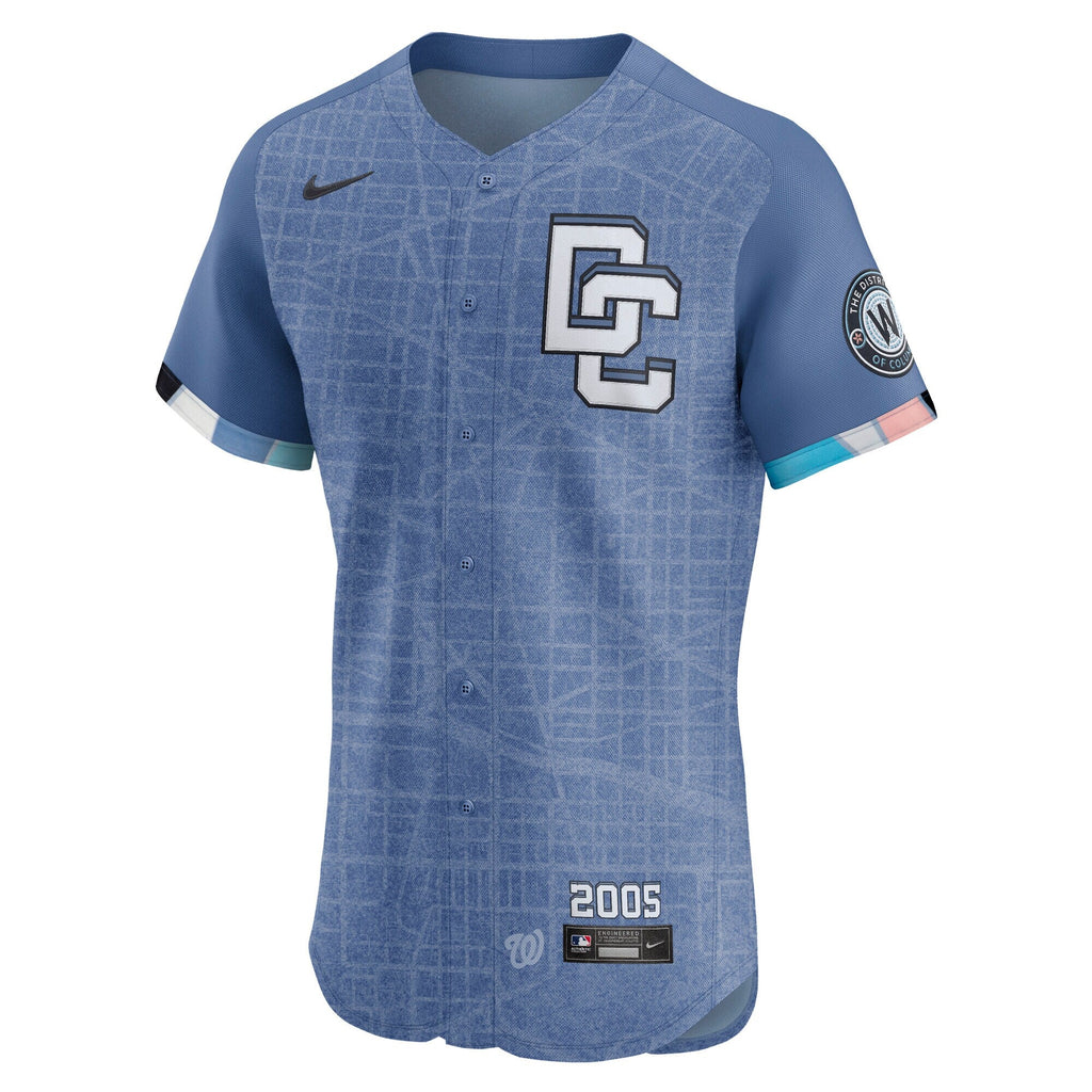 Washington Nationals Blue 2025 City Connect Elite Baseball Jersey