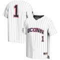 #1 White UConn Huskies Lightweight Baseball Jersey