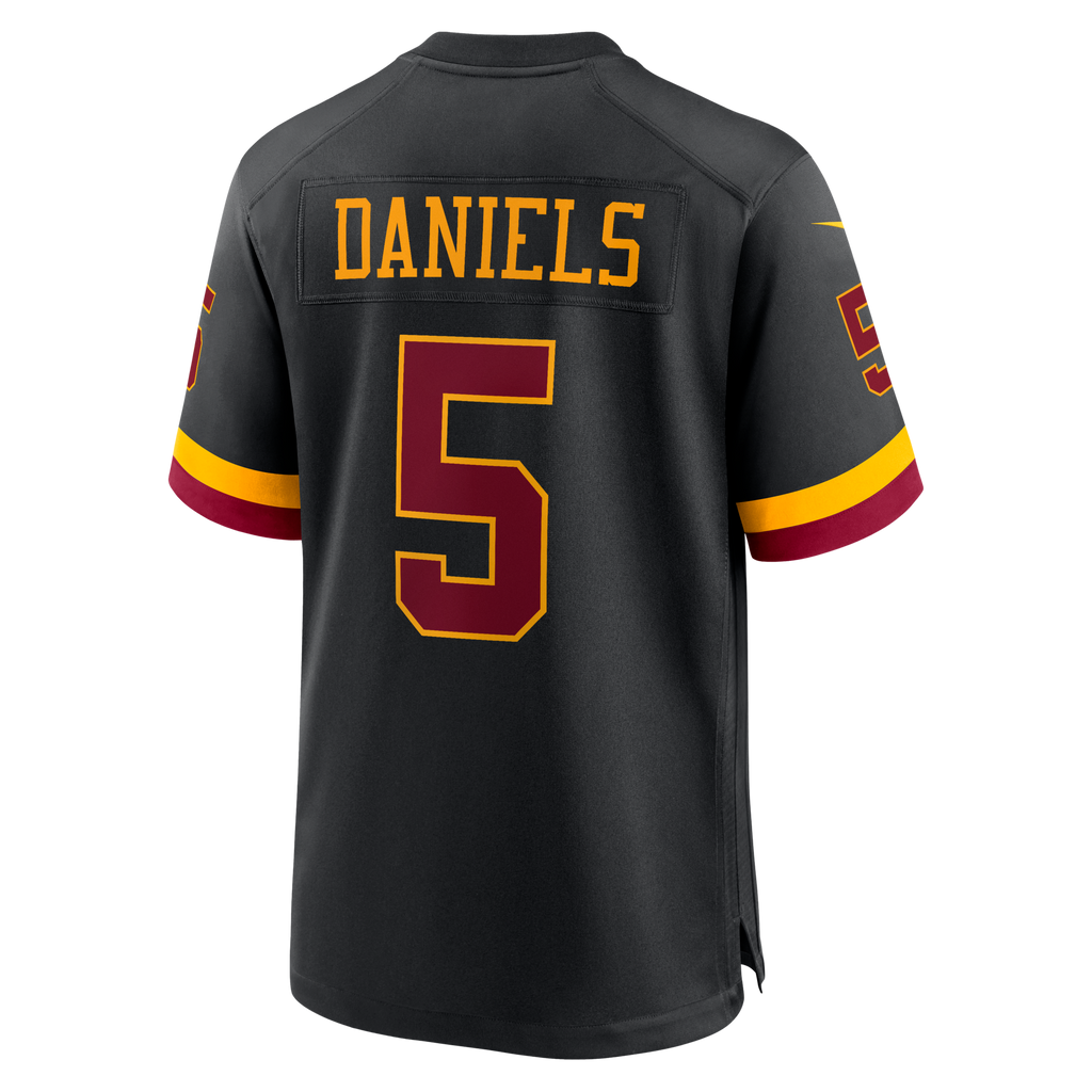 Hail Raiser Washington Commanders Jayden Daniels Black Alternate Game Football Jersey