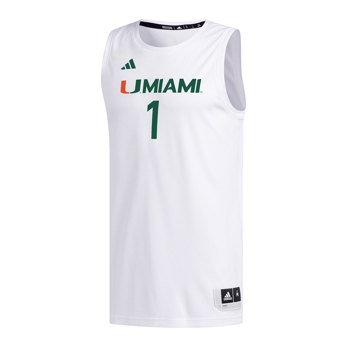 #1 Miami Hurricanes Replica Basketball Jersey - White