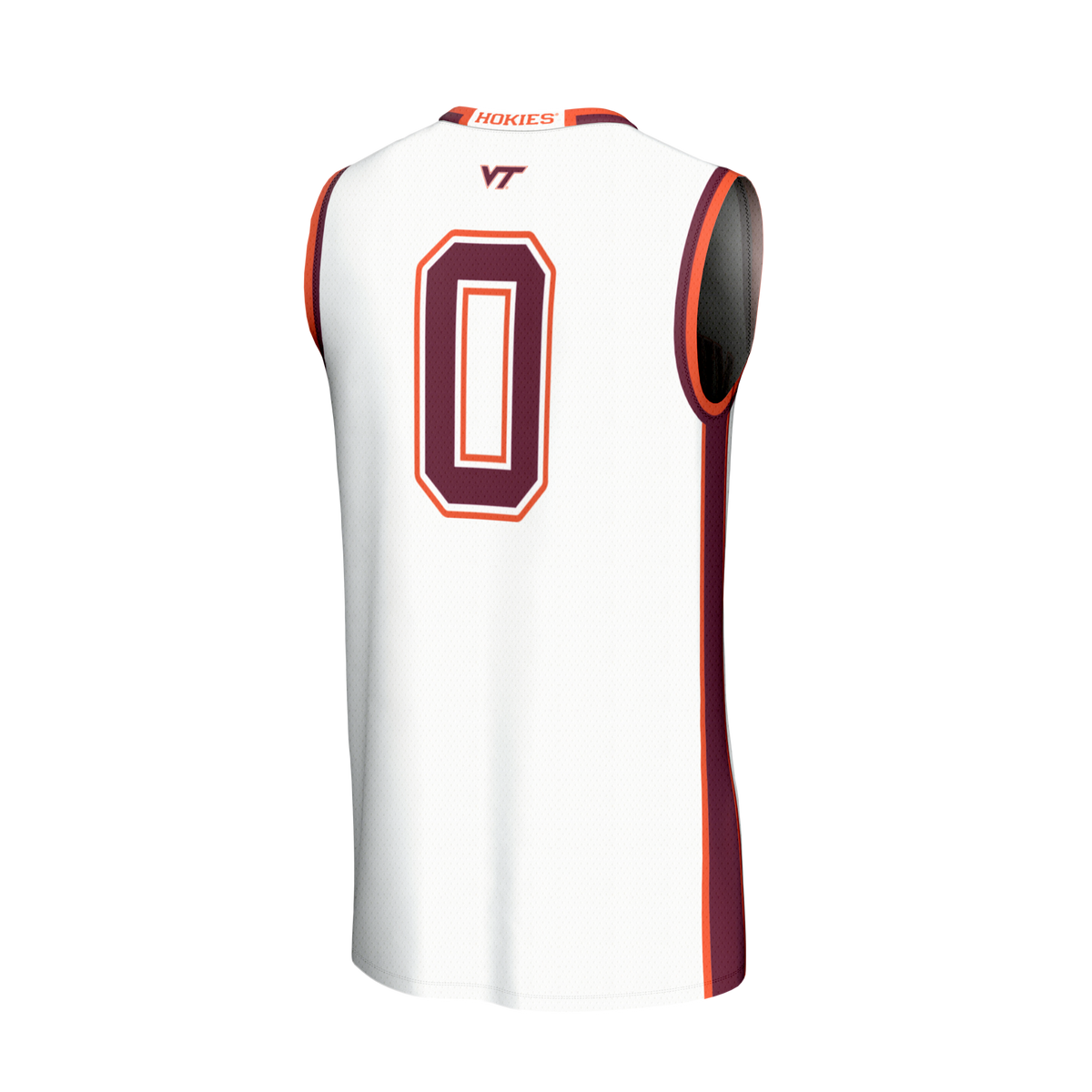 #0Virginia Tech Hokies Lightweight Collegiate Basketball Fashion Jersey - White